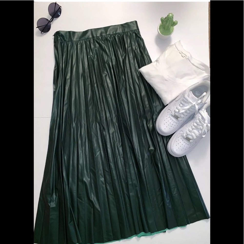 ZARA woman accordion maxi skirt summer boho NWOT